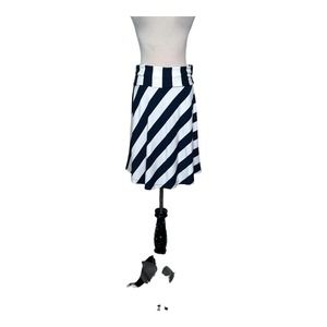 Gap white navy blue striped pull on nautical mini skirt size XS